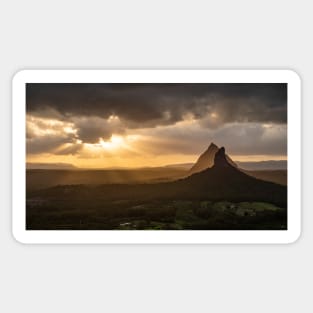 Glasshouse Mountains Sunset - View From Mount Ngungun Sticker